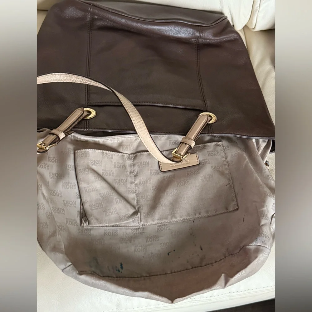 Michael Kors Dark Brown Tote with Gold Accents